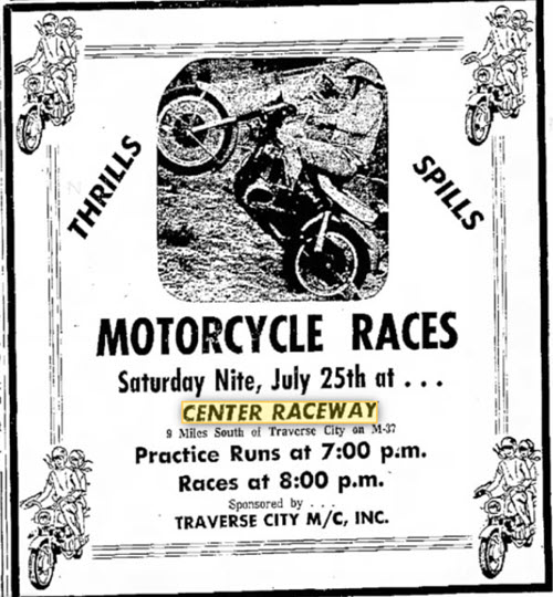 Center Raceway - JUL 25 1970 AD FOR MOTORCYCLE RACING